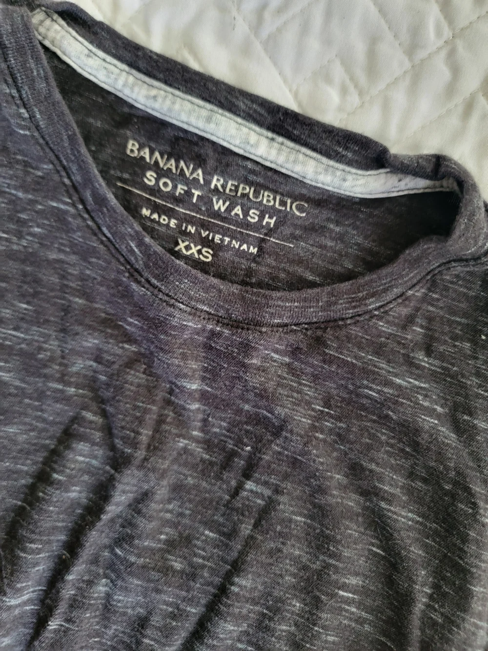 Banana Republic Heathered Charcoal Soft Wash Long Sleeve Tee